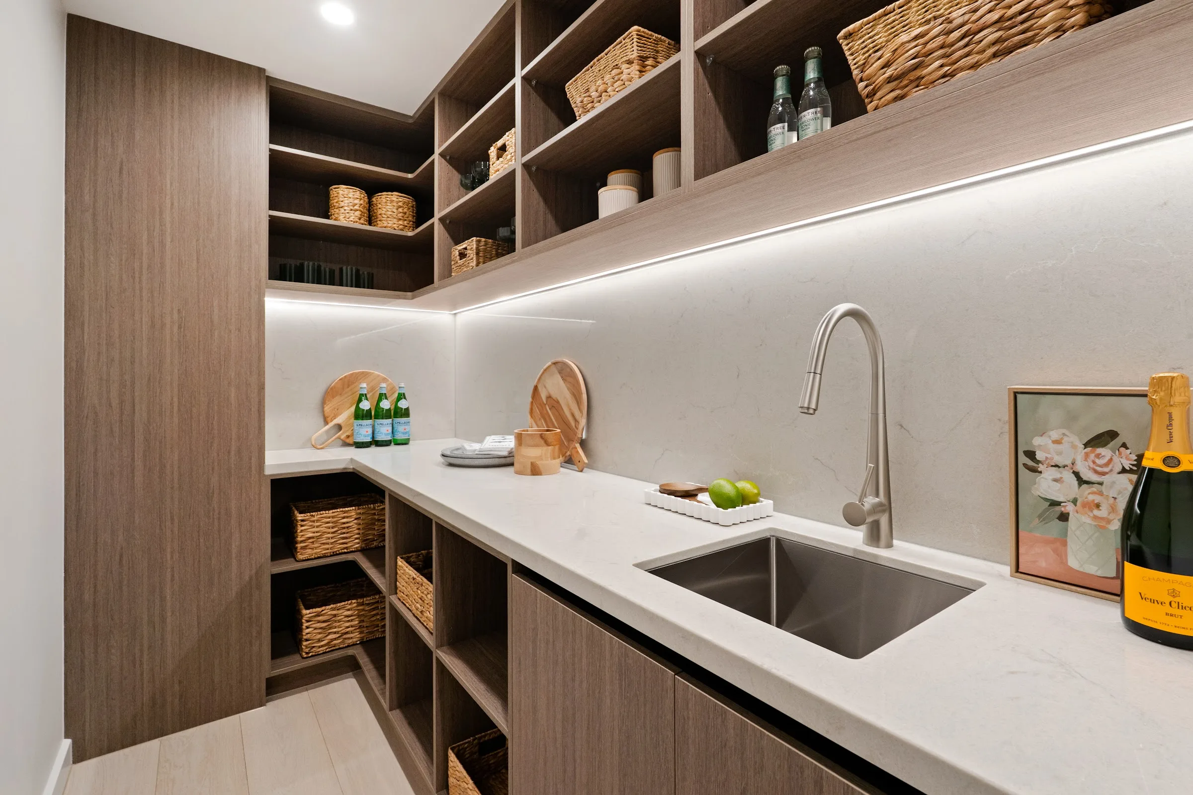 Butler's pantry with open shelving