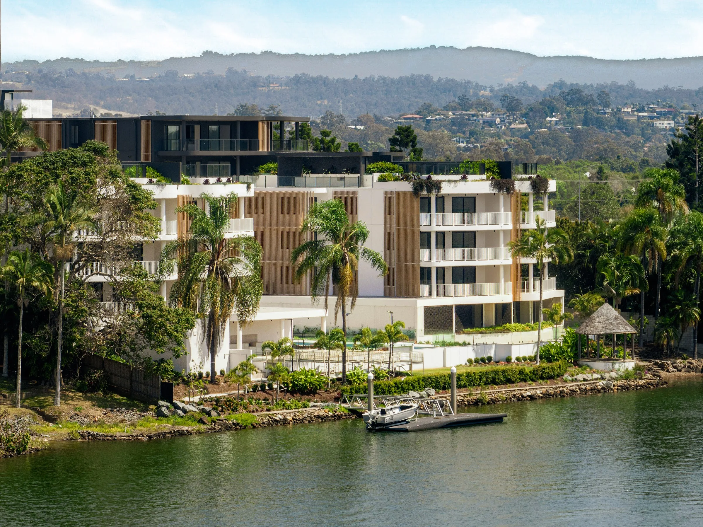 Gardens along the river edge